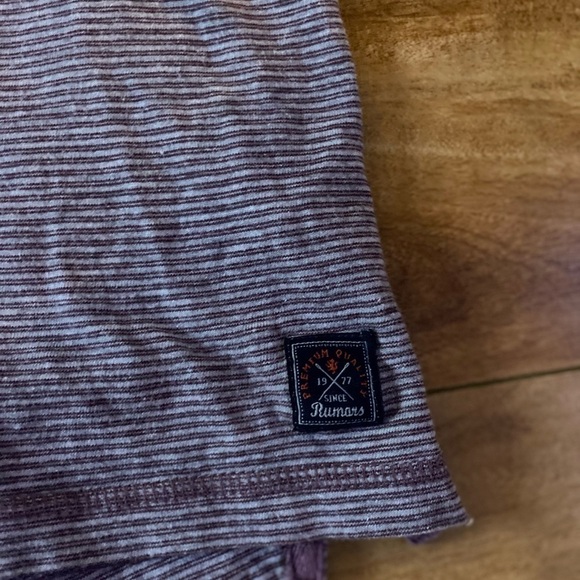 Rumors Originals Mens XL Purple and Grey Striped Short Sleeve Tee - Picture 11 of 12